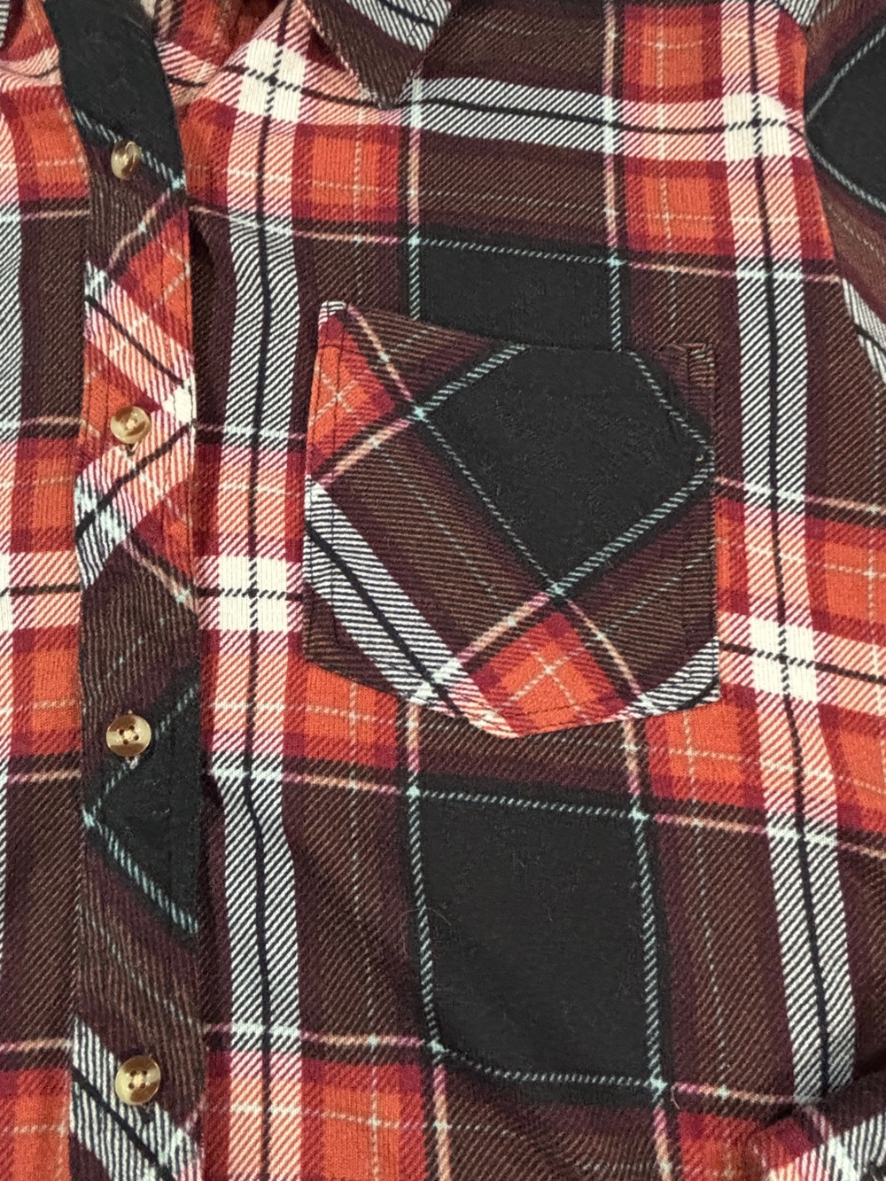 Eden & Olivia Soft Plaid Button Up Flannel Shirt Women’s XL Brown Buffalo Check - Picture 5 of 10